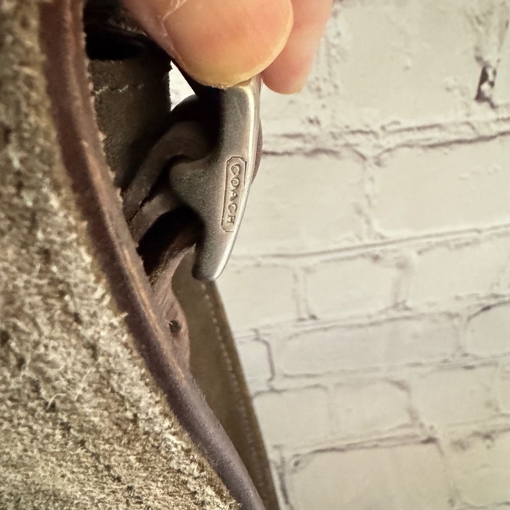 Rare Vintage Coach Olive Suede Leather Crossbody Bag - Picture 5 of 15